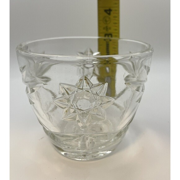 Vintage Anchor Hocking Star of David Clear Glass Covered Dish / Bowl Trinkets - Picture 6 of 7